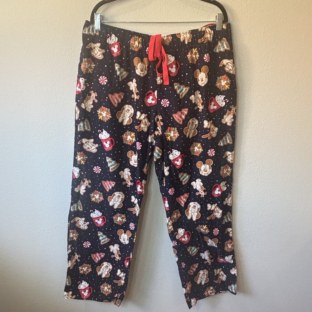 Old Navy X Disney Pajama Pants Flannel Women's Mid-Rise Cookie Party Christmas